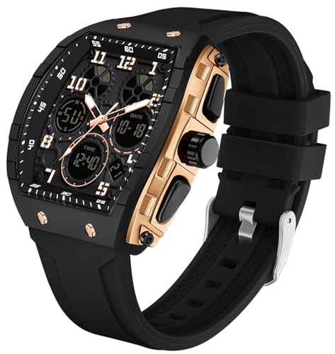 腕時計 メンズ デジタル ウォッチ うで時計 デュアルタイム アナログ腕時計 多機能 パイロットスタイル ストップウォッチ アラーム 目ざまし時計 時報 防水設計 スポーツウォッチ ランニング 夜光LED Watch 曜日日付表示